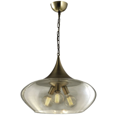 Metal Pendant with Cognac Colour Glass
